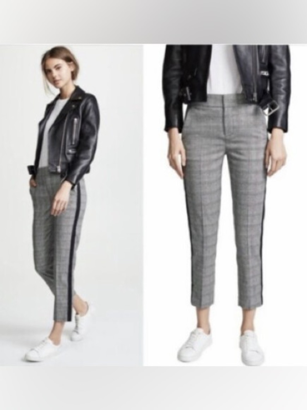 Joie Kenadia Plaid Tuxedo Pants 12